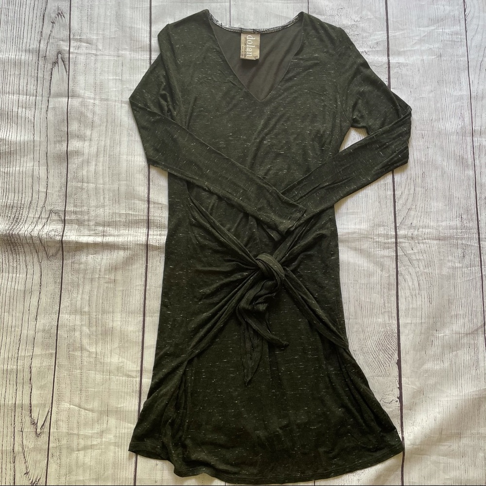 Anthropologie Dolan Green Tie Front Dress Size XS